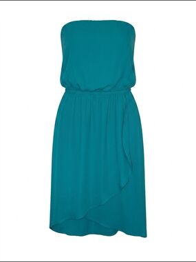 Express Strapless Teal Dress In Large